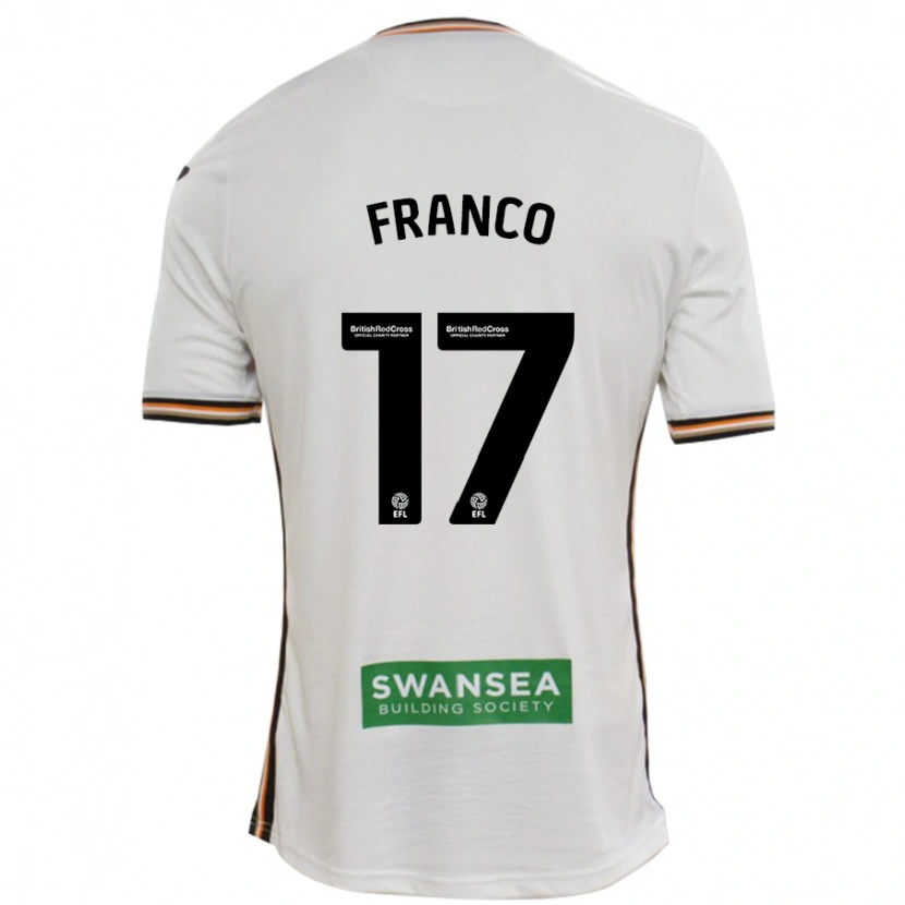 Danxen Homme Maillot Gonçalo Franco #17 Blanc Tenues Domicile 2024/25 T-Shirt