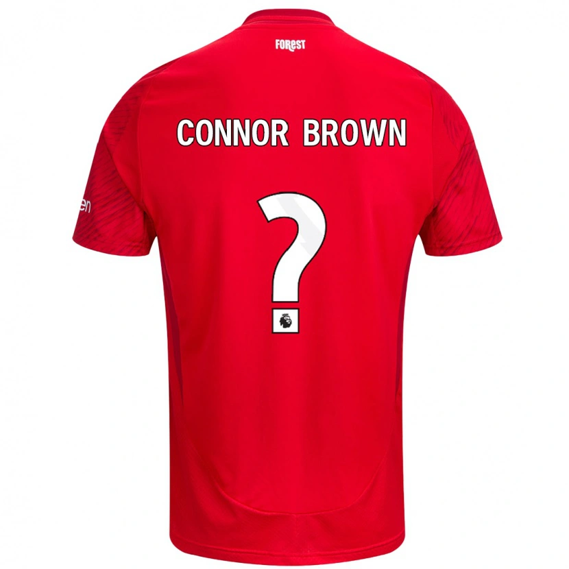 Danxen Homme Maillot Connor Brown #0 Rouge Blanc Tenues Domicile 2024/25 T-Shirt