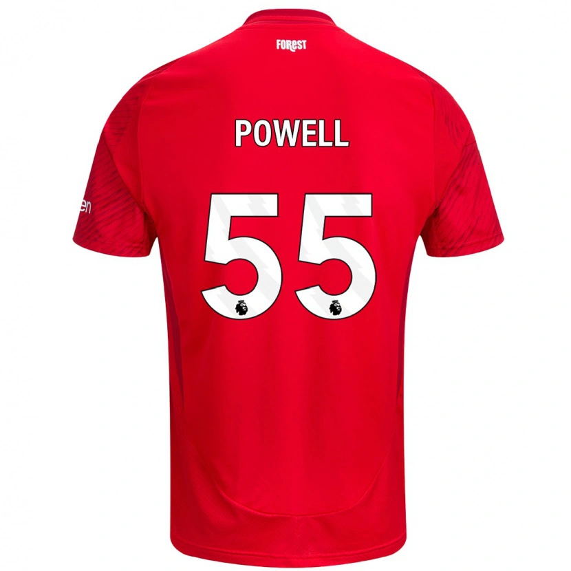 Danxen Homme Maillot Josh Powell #55 Rouge Blanc Tenues Domicile 2024/25 T-Shirt