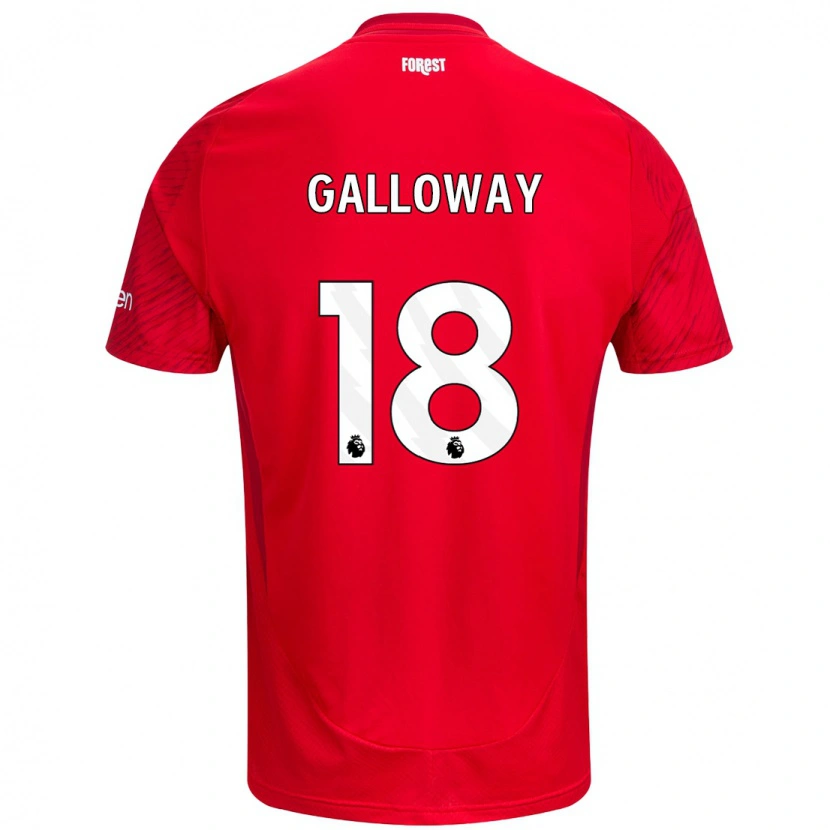 Danxen Homme Maillot Bridget Galloway #18 Rouge Blanc Tenues Domicile 2024/25 T-Shirt