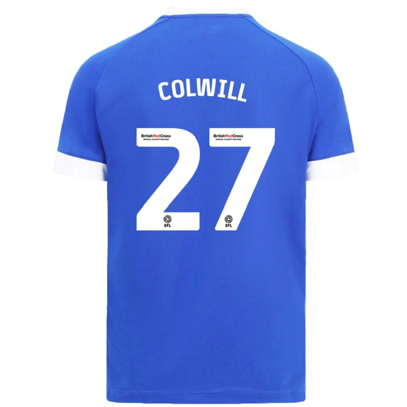 Danxen Homme Maillot Rubin Colwill #27 Bleu Ciel Tenues Domicile 2024/25 T-Shirt