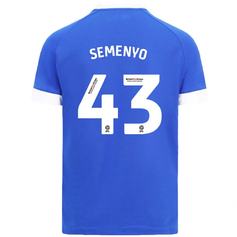 Danxen Homme Maillot Jai Semenyo #43 Bleu Ciel Tenues Domicile 2024/25 T-Shirt