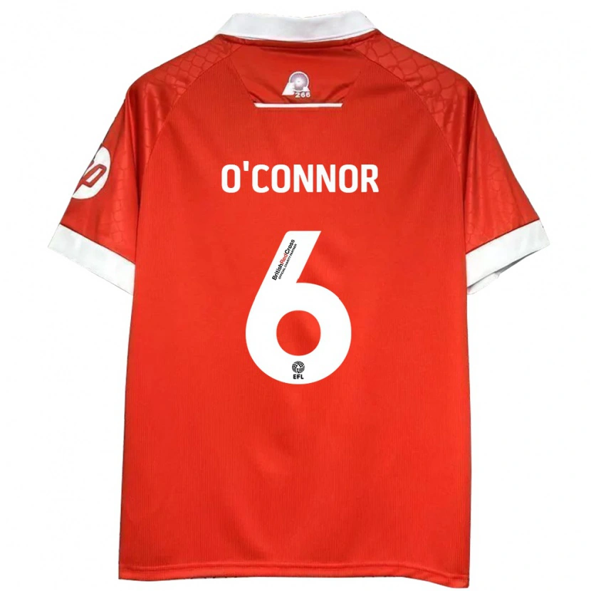 Danxen Homme Maillot Thomas O'connor #6 Rouge Blanc Tenues Domicile 2024/25 T-Shirt