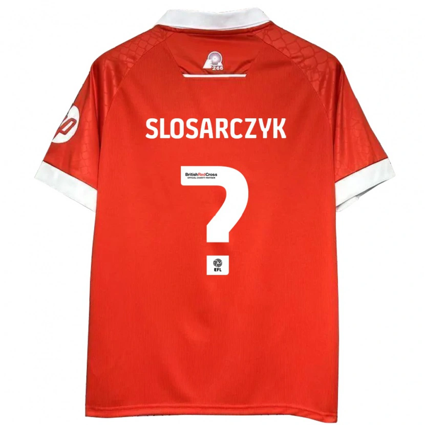 Danxen Homme Maillot Nikolas Slosarczyk #0 Rouge Blanc Tenues Domicile 2024/25 T-Shirt