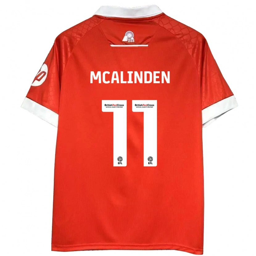 Danxen Homme Maillot Liam Mcalinden #11 Rouge Blanc Tenues Domicile 2024/25 T-Shirt