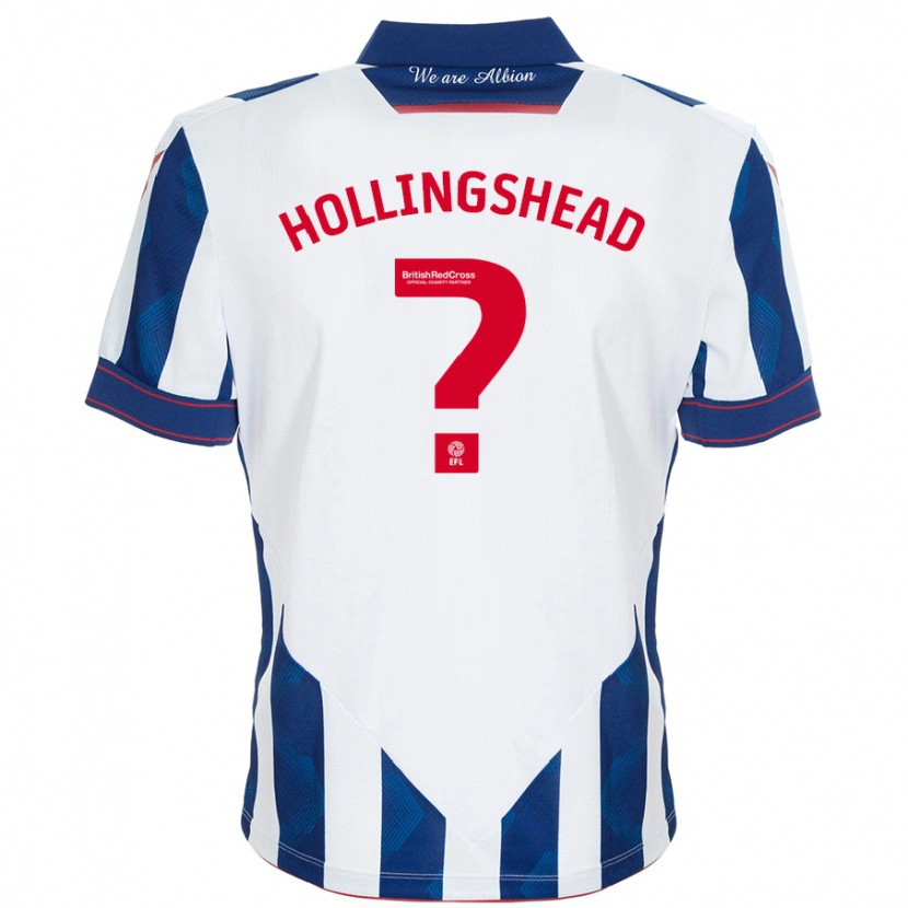 Danxen Homme Maillot Ronnie Hollingshead #0 Blanc Bleu Foncé Tenues Domicile 2024/25 T-Shirt