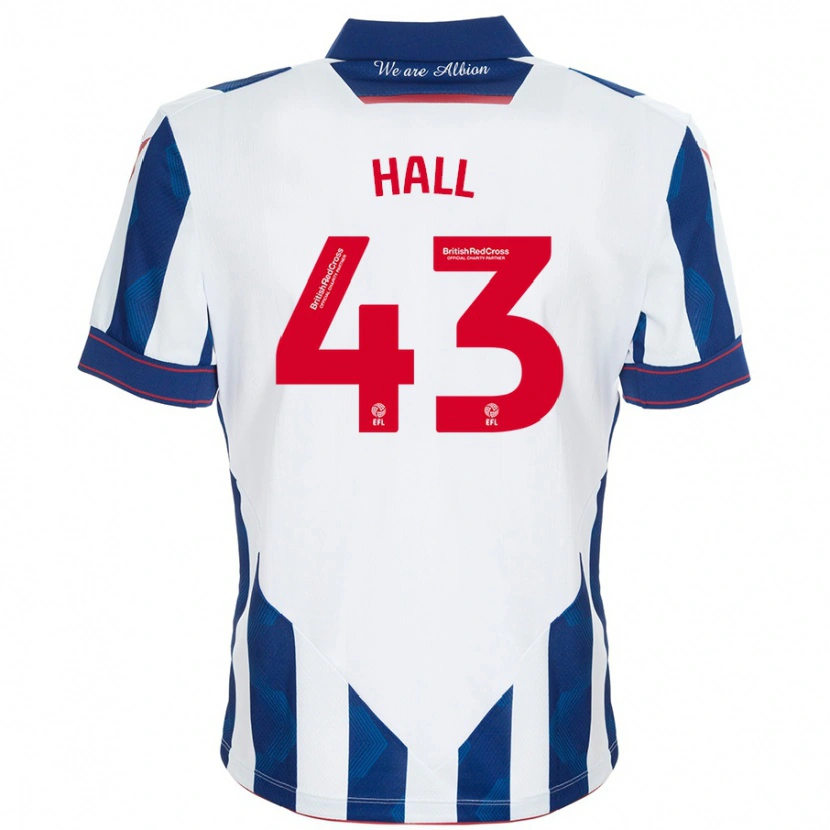 Danxen Homme Maillot Reece Hall #43 Blanc Bleu Foncé Tenues Domicile 2024/25 T-Shirt