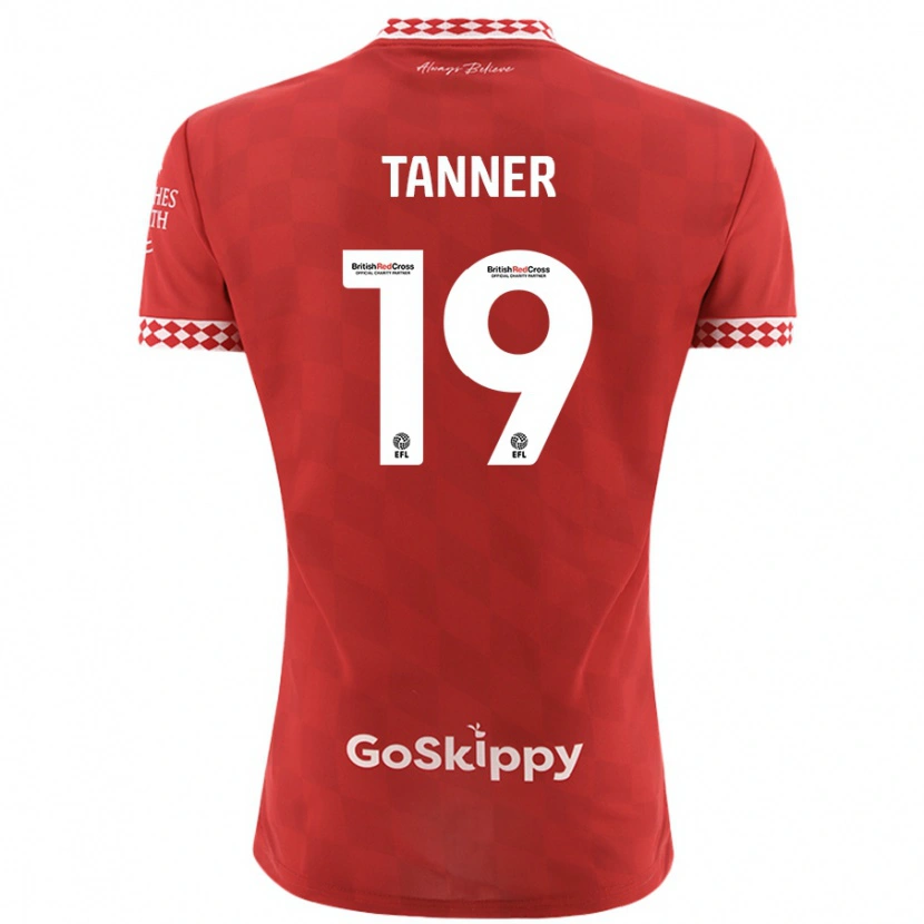 Danxen Homme Maillot George Tanner #19 Rouge Tenues Domicile 2024/25 T-Shirt