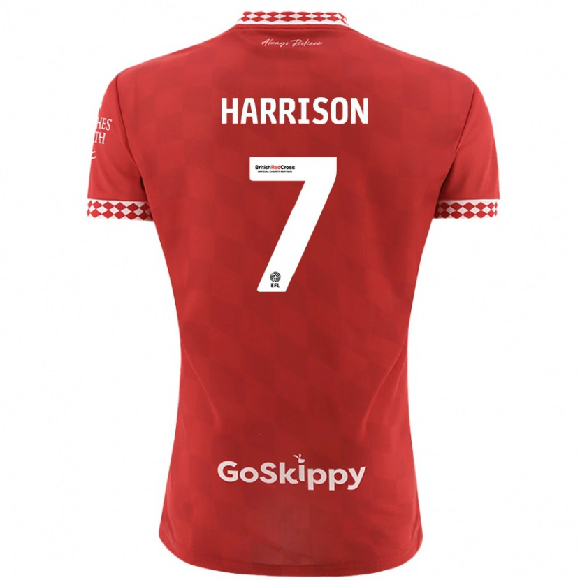 Danxen Homme Maillot Abi Harrison #7 Rouge Tenues Domicile 2024/25 T-Shirt