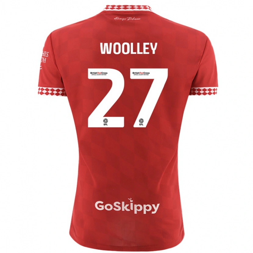 Danxen Homme Maillot Jesse Woolley #27 Rouge Tenues Domicile 2024/25 T-Shirt