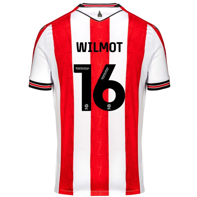 Danxen Homme Maillot Ben Wilmot #16 Rouge Blanc Tenues Domicile 2024/25 T-Shirt