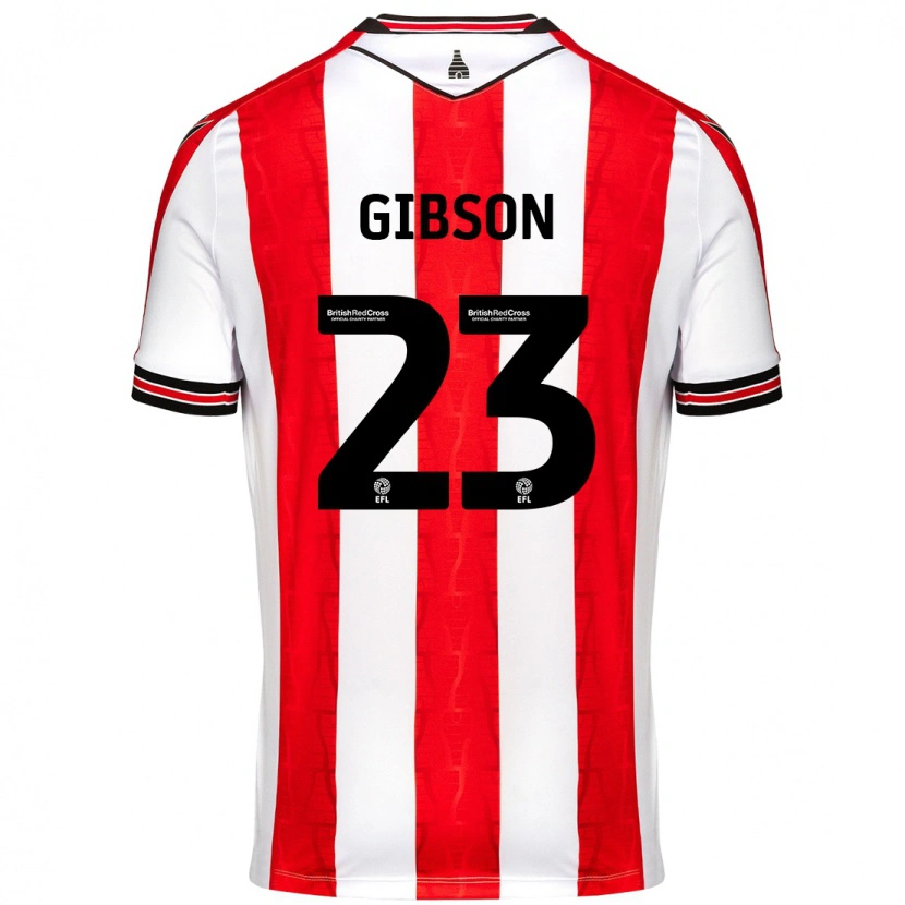 Danxen Homme Maillot Ben Gibson #23 Rouge Blanc Tenues Domicile 2024/25 T-Shirt