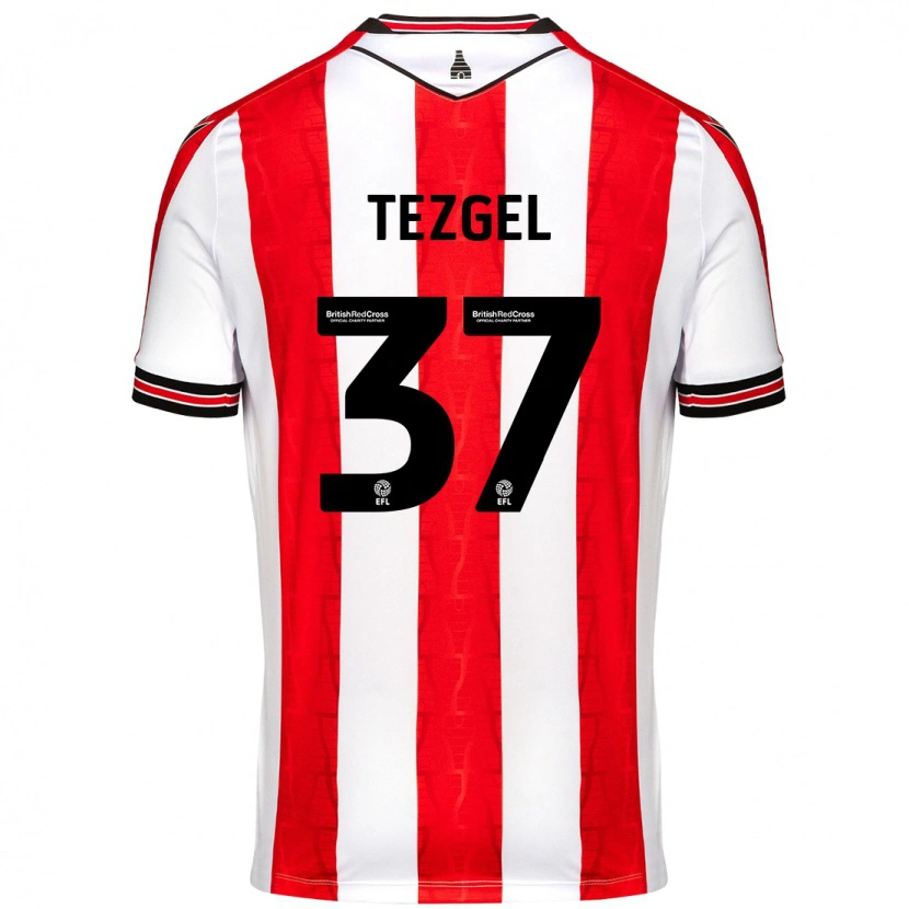 Danxen Homme Maillot Emre Tezgel #37 Rouge Blanc Tenues Domicile 2024/25 T-Shirt