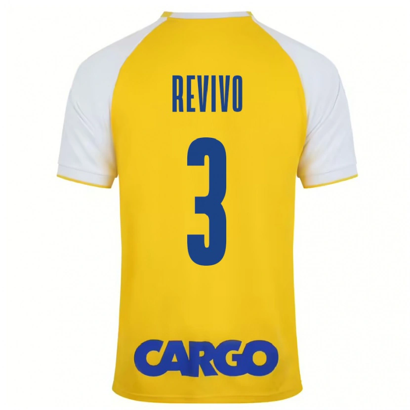 Danxen Homme Maillot Roy Revivo #3 Jaune Blanc Tenues Domicile 2024/25 T-Shirt