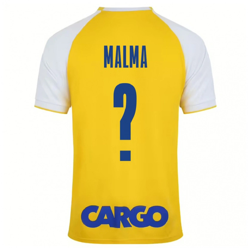 Danxen Homme Maillot Itay Malma #0 Jaune Blanc Tenues Domicile 2024/25 T-Shirt