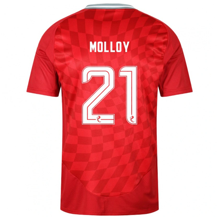 Danxen Homme Maillot Gavin Molloy #21 Rouge Tenues Domicile 2024/25 T-Shirt