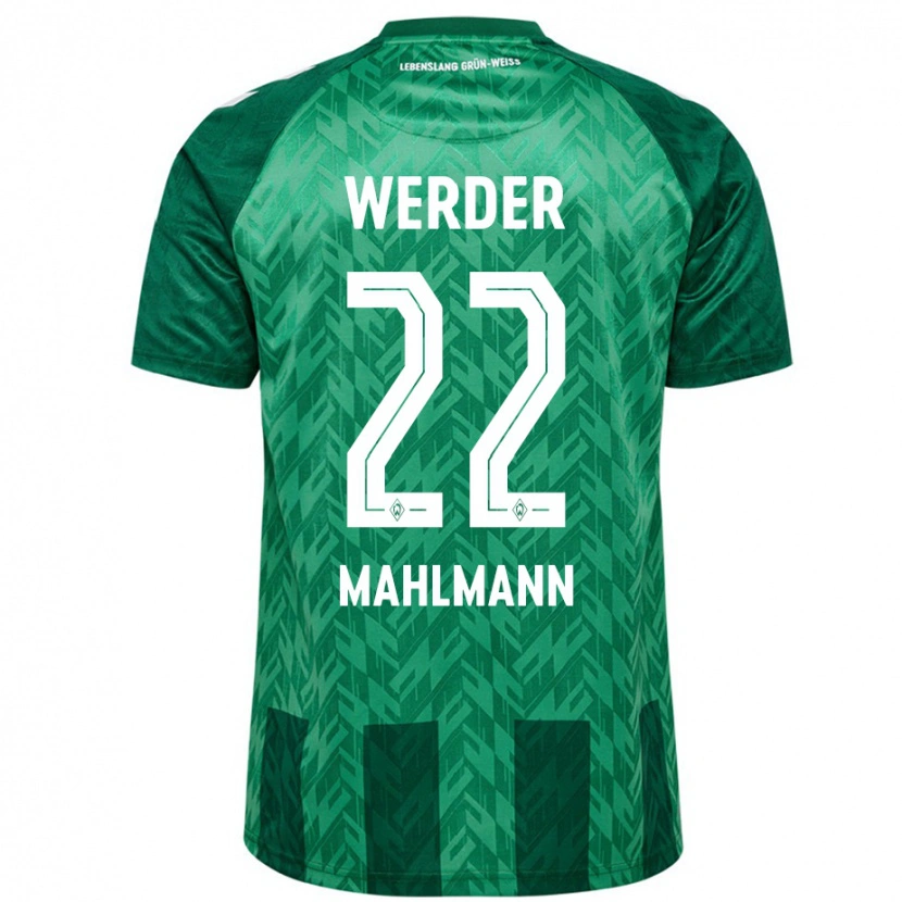 Danxen Homme Maillot Justus Mahlmann #22 Vert Tenues Domicile 2024/25 T-Shirt