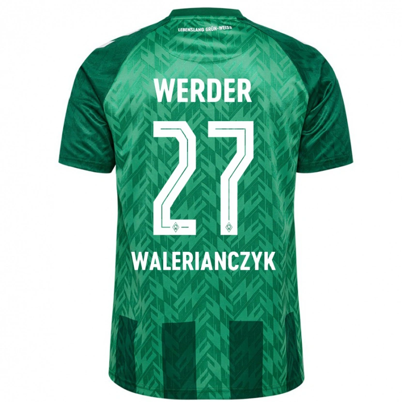 Danxen Homme Maillot Dennis Walerianczyk #27 Vert Tenues Domicile 2024/25 T-Shirt