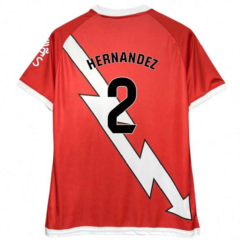 Danxen Homme Maillot Marco Hernández #2 Blanc Rouge Tenues Domicile 2024/25 T-Shirt