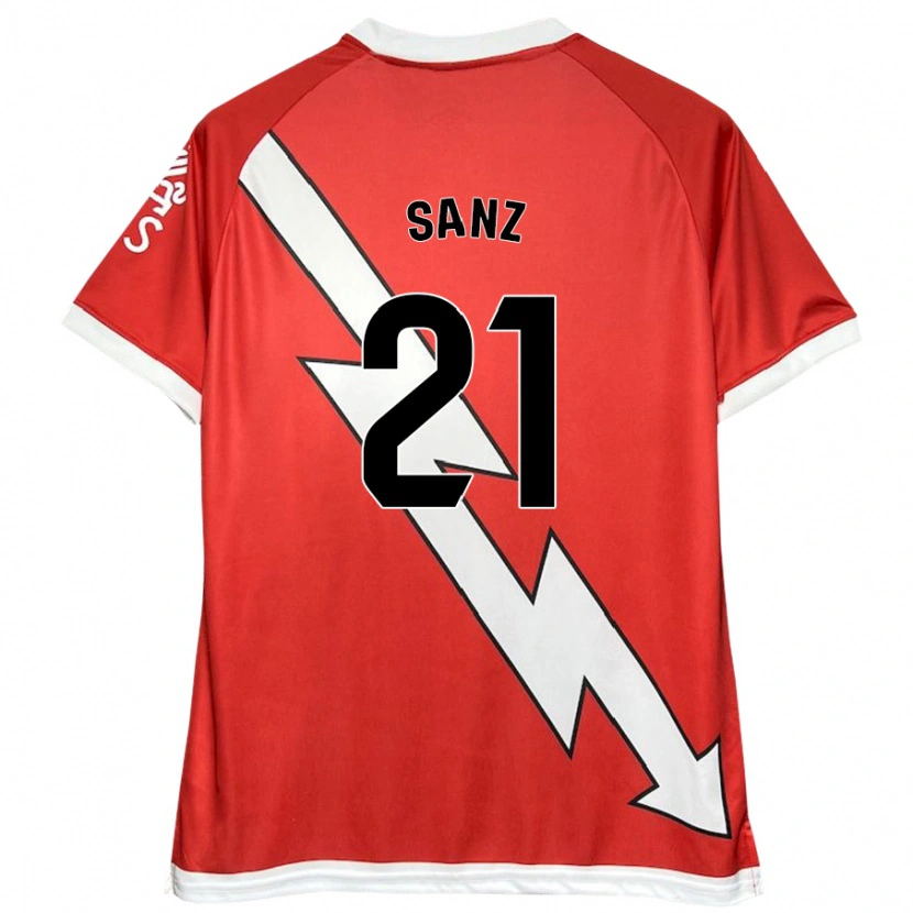 Danxen Homme Maillot Luismi Sanz #21 Blanc Rouge Tenues Domicile 2024/25 T-Shirt