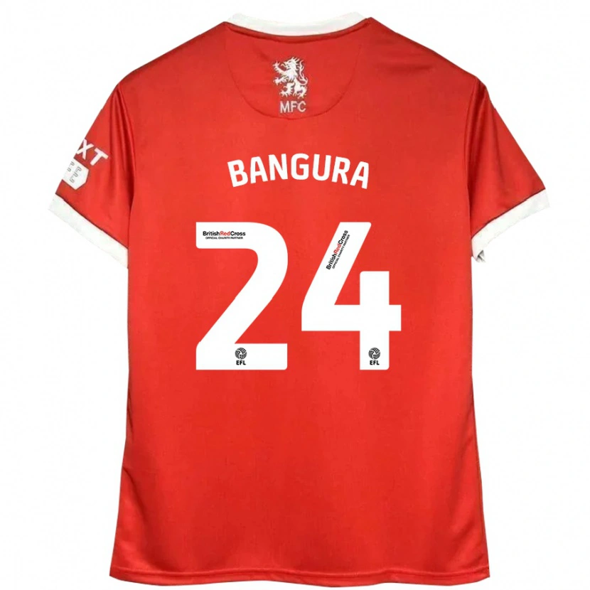 Danxen Homme Maillot Alex Bangura #24 Rouge Blanc Tenues Domicile 2024/25 T-Shirt