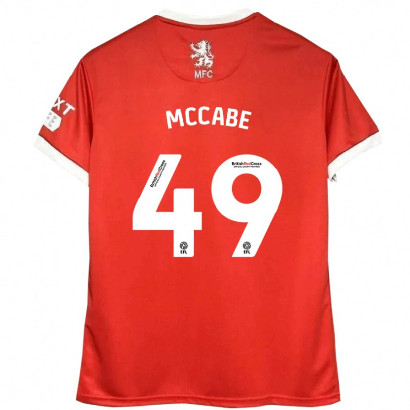 Danxen Homme Maillot Law Mccabe #49 Rouge Blanc Tenues Domicile 2024/25 T-Shirt