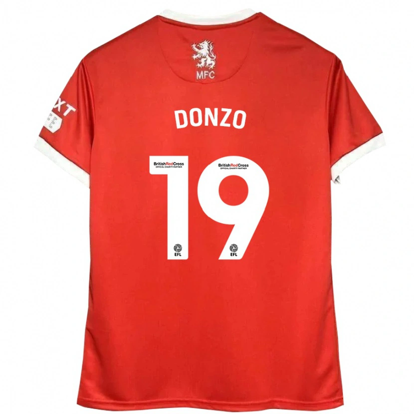 Danxen Homme Maillot Jolie Donzo #19 Rouge Blanc Tenues Domicile 2024/25 T-Shirt