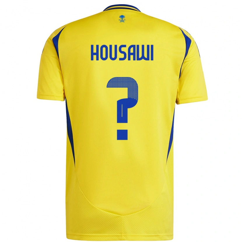 Danxen Homme Maillot Asser Housawi #0 Jaune Bleu Tenues Domicile 2024/25 T-Shirt