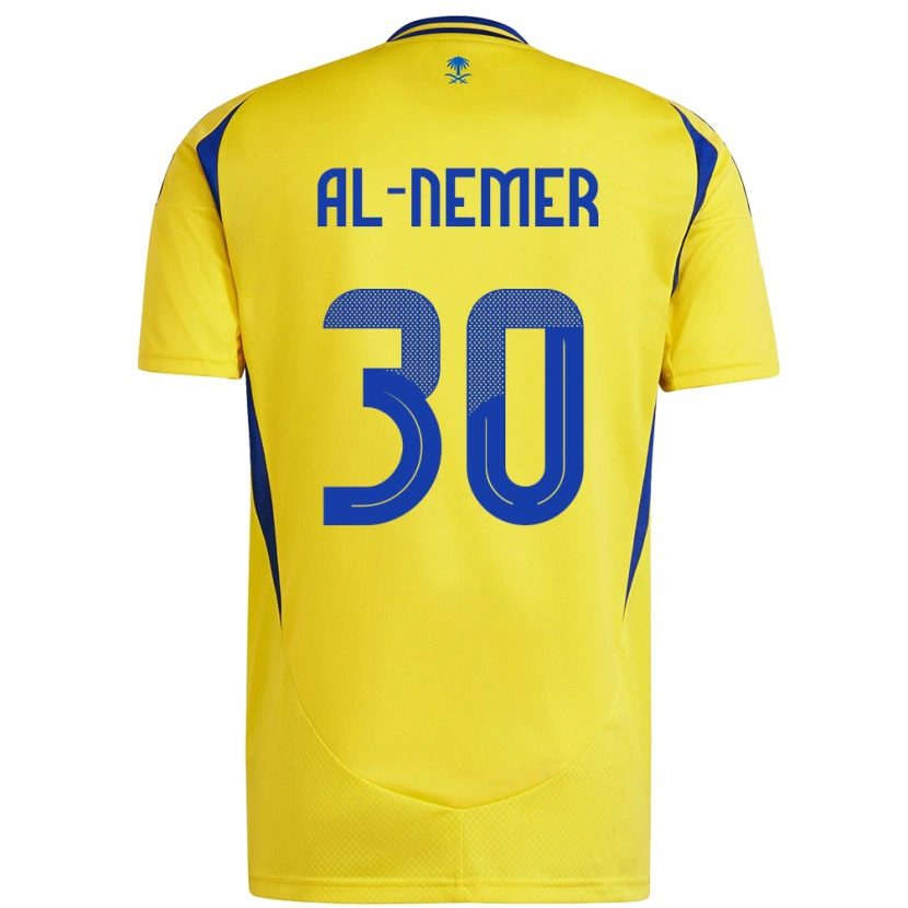 Danxen Homme Maillot Meshari Al-Nemer #30 Jaune Bleu Tenues Domicile 2024/25 T-Shirt