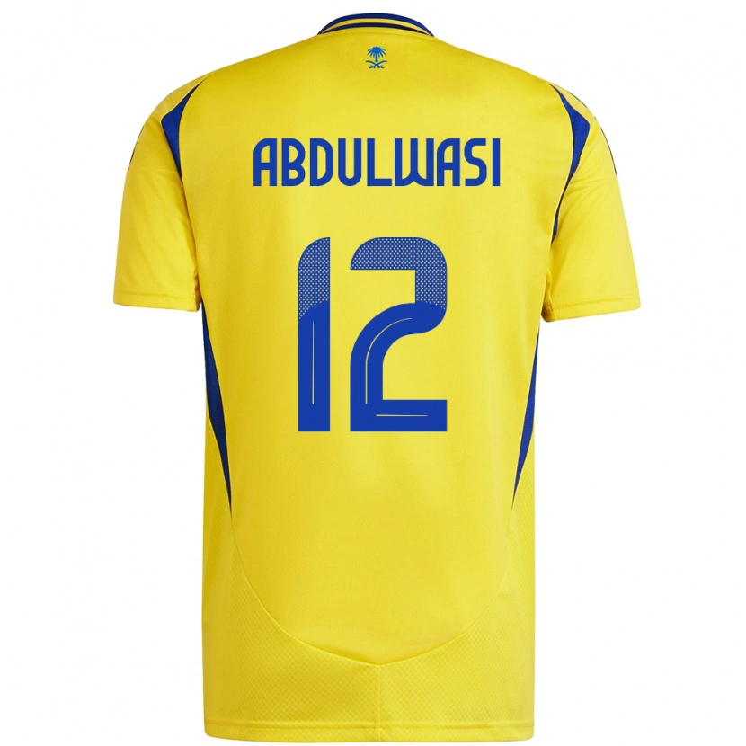 Danxen Homme Maillot Dalal Abdulwasi #12 Jaune Bleu Tenues Domicile 2024/25 T-Shirt