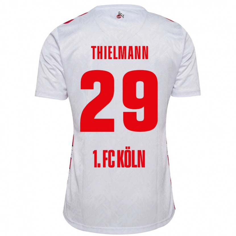 Danxen Homme Maillot Jan Thielmann #29 Blanc Rouge Tenues Domicile 2024/25 T-Shirt