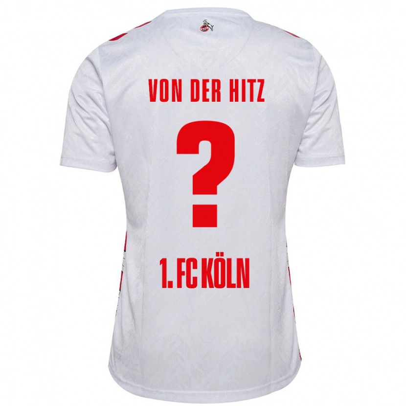 Danxen Homme Maillot Justin Von Der Hitz #0 Blanc Rouge Tenues Domicile 2024/25 T-Shirt