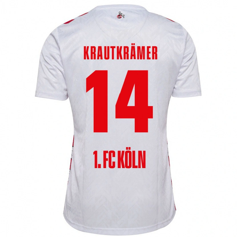 Danxen Homme Maillot Jakob Krautkrämer #14 Blanc Rouge Tenues Domicile 2024/25 T-Shirt