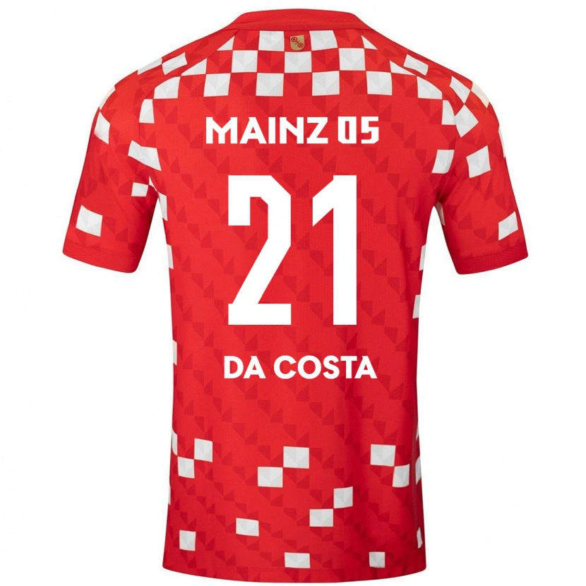 Danxen Homme Maillot Danny Da Costa #21 Blanc Rouge Tenues Domicile 2024/25 T-Shirt