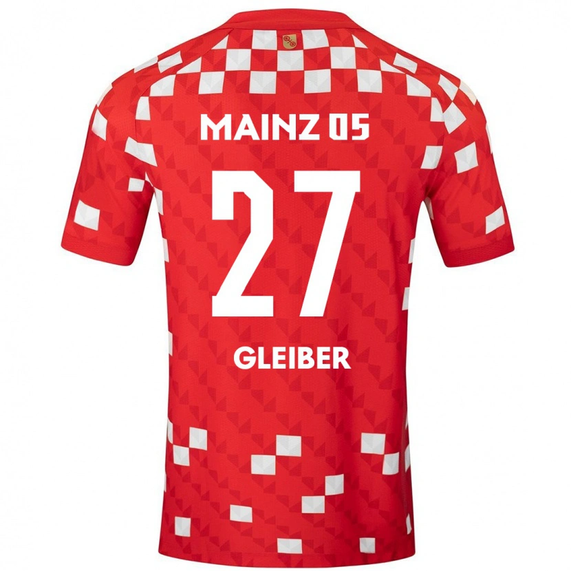 Danxen Homme Maillot Daniel Gleiber #27 Blanc Rouge Tenues Domicile 2024/25 T-Shirt