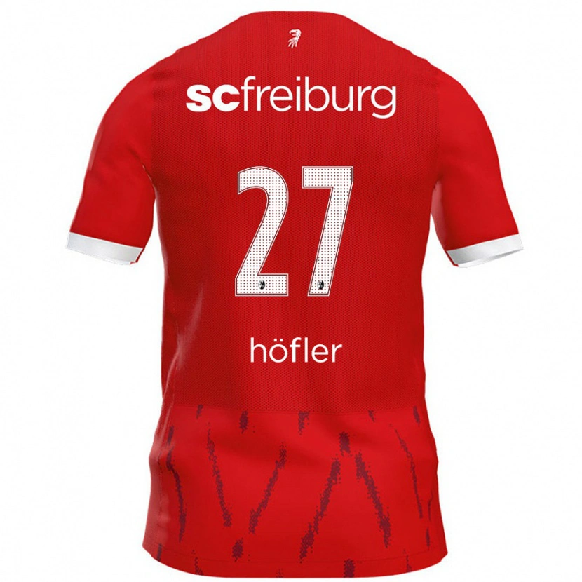 Danxen Homme Maillot Nicolas Höfler #27 Rouge Tenues Domicile 2024/25 T-Shirt