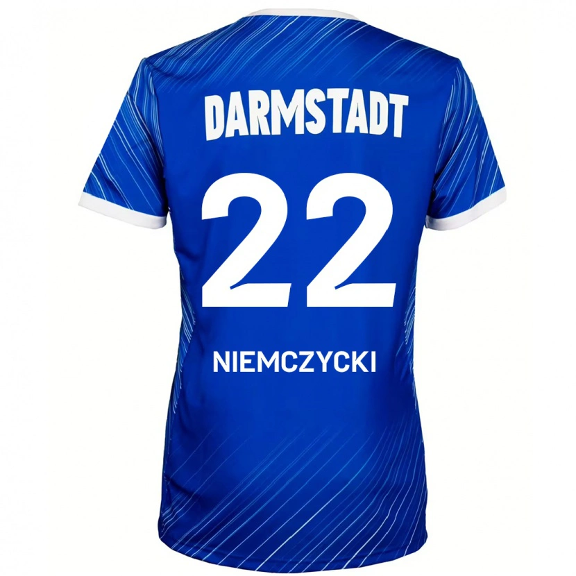 Danxen Homme Maillot Karol Niemczycki #22 Bleu Blanc Tenues Domicile 2024/25 T-Shirt