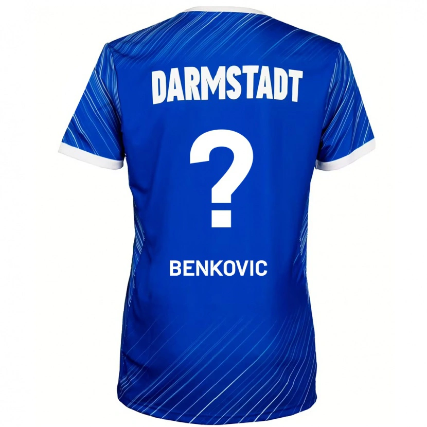 Danxen Homme Maillot Nikola Benkovic #0 Bleu Blanc Tenues Domicile 2024/25 T-Shirt