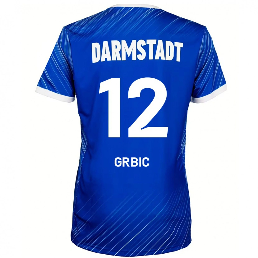 Danxen Homme Maillot Viktor Grbic #12 Bleu Blanc Tenues Domicile 2024/25 T-Shirt