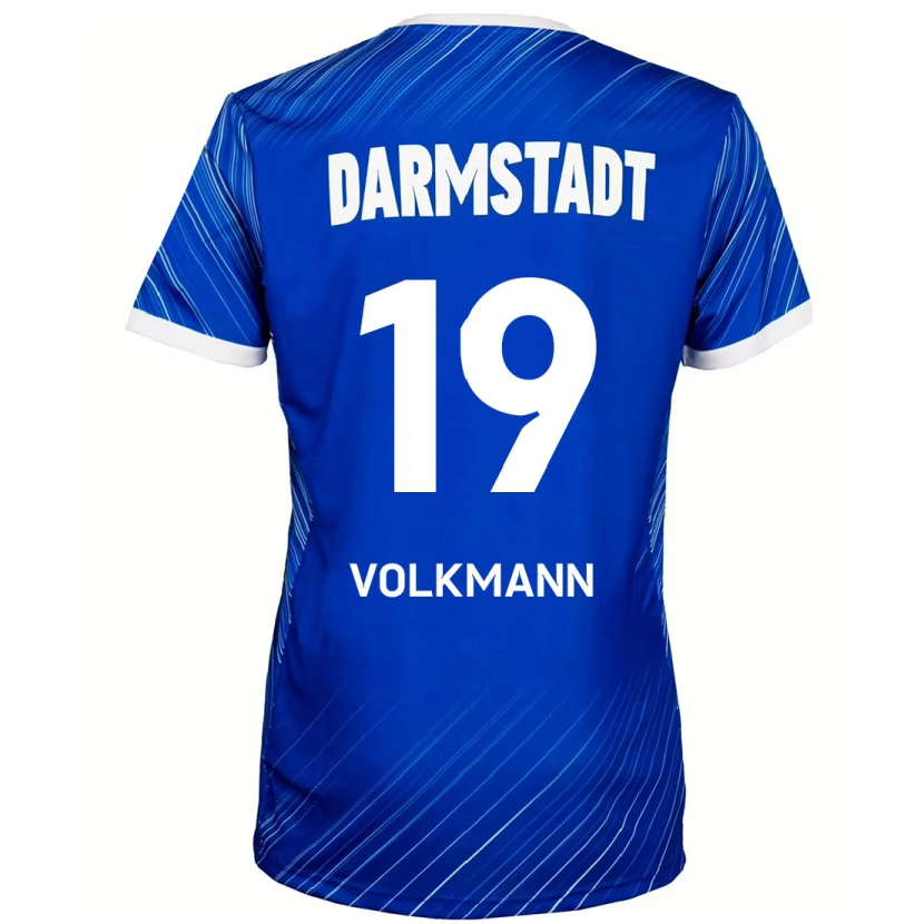 Danxen Homme Maillot Japhet Volkmann #19 Bleu Blanc Tenues Domicile 2024/25 T-Shirt