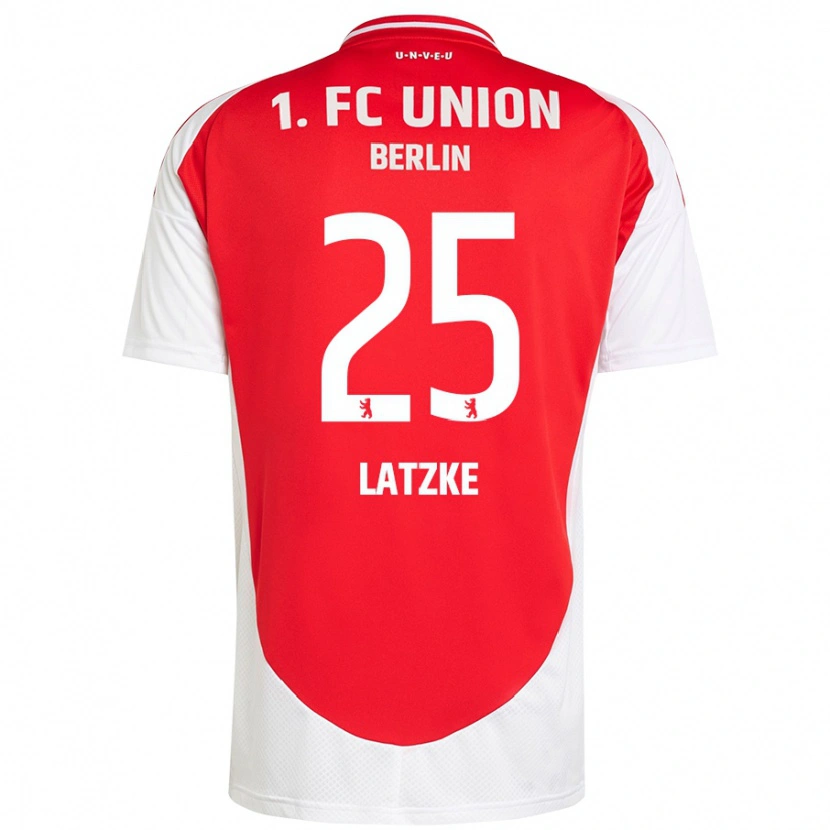 Danxen Homme Maillot Jannes Latzke #25 Rouge Blanc Tenues Domicile 2024/25 T-Shirt