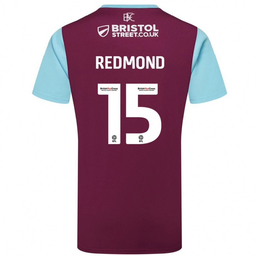 Danxen Homme Maillot Nathan Redmond #15 Bordeaux Bleu Ciel Tenues Domicile 2024/25 T-Shirt