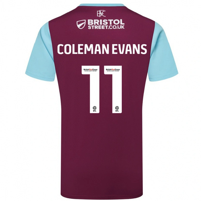 Danxen Homme Maillot Amaya Coleman-Evans #11 Bordeaux Bleu Ciel Tenues Domicile 2024/25 T-Shirt