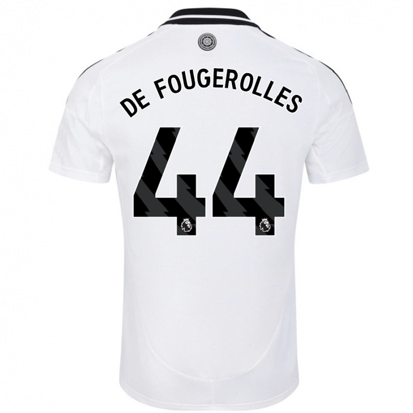 Danxen Homme Maillot Luc De Fougerolles #44 Blanc Tenues Domicile 2024/25 T-Shirt