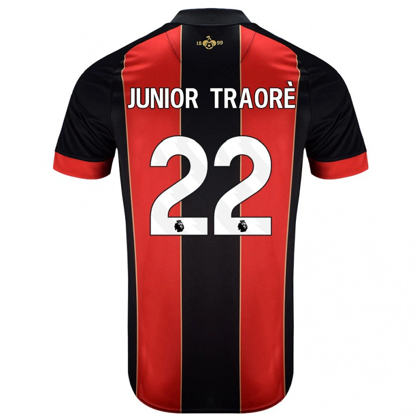 Danxen Homme Maillot Hamed Junior Traorè #22 Rouge Noir Tenues Domicile 2024/25 T-Shirt