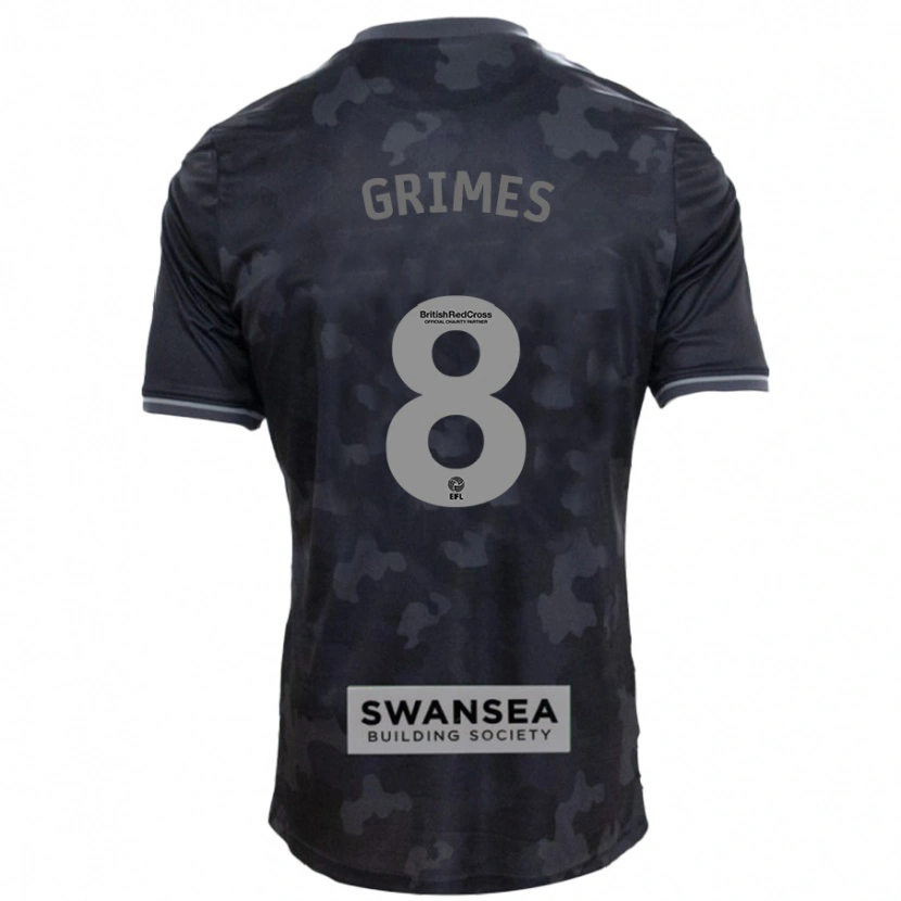 Danxen Homme Maillot Matt Grimes #8 Noir Tenues Extérieur 2024/25 T-Shirt