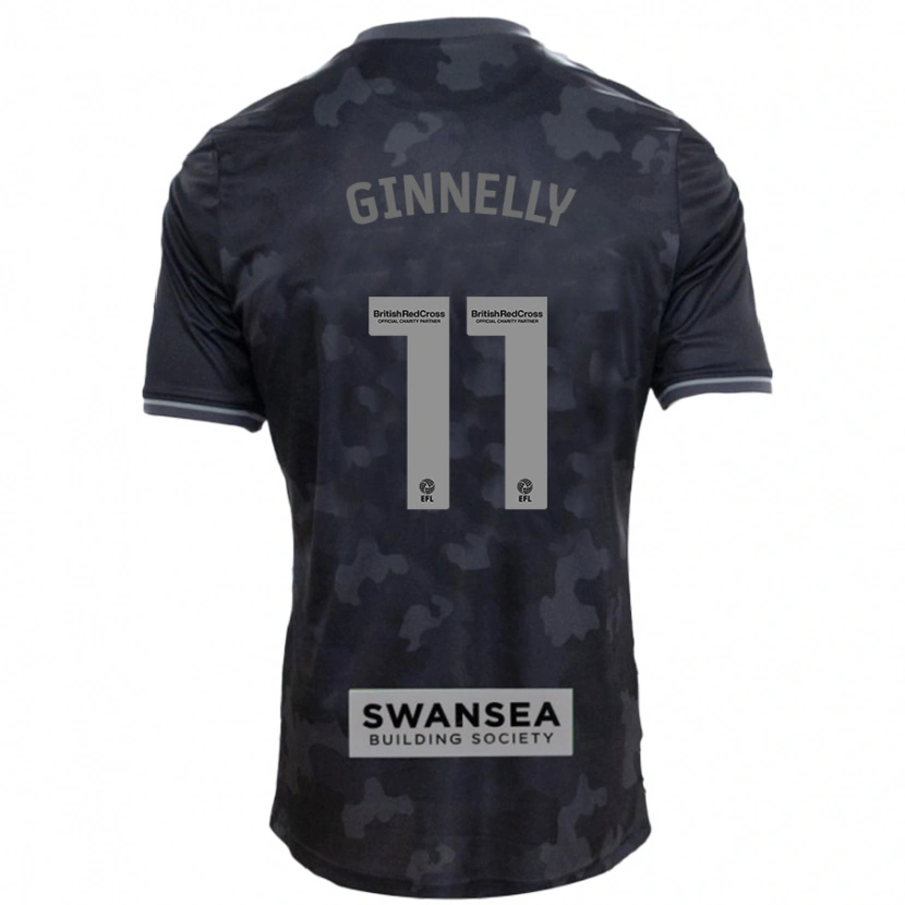 Danxen Homme Maillot Josh Ginnelly #11 Noir Tenues Extérieur 2024/25 T-Shirt