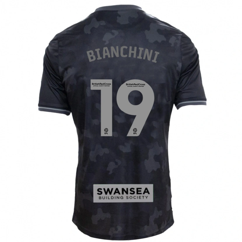 Danxen Homme Maillot Florian Bianchini #19 Noir Tenues Extérieur 2024/25 T-Shirt