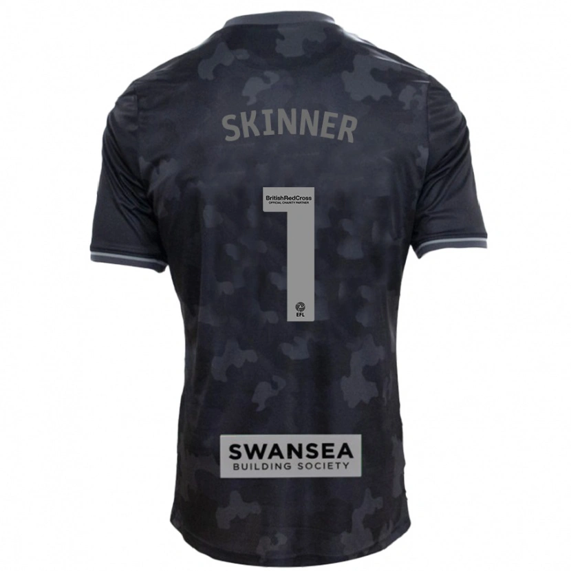 Danxen Homme Maillot Claire Skinner #1 Noir Tenues Extérieur 2024/25 T-Shirt