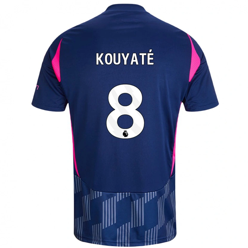 Danxen Homme Maillot Cheikhou Kouyaté #8 Bleu Royal Rose Tenues Extérieur 2024/25 T-Shirt